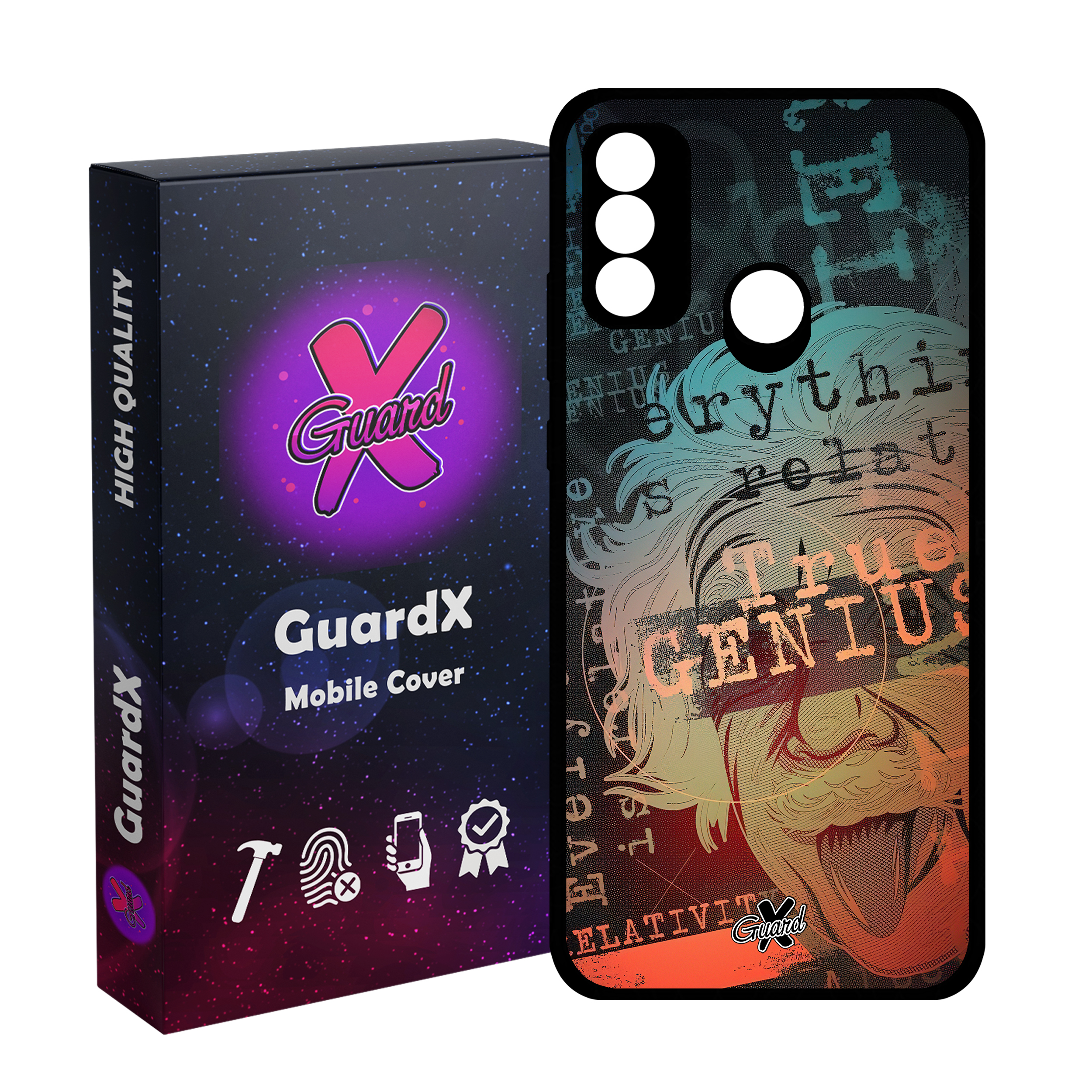 کاور گارد ایکس طرح اینشتین مدل Glass10487 مناسب برای گوشی موبایل هوآوی P Smart 2020