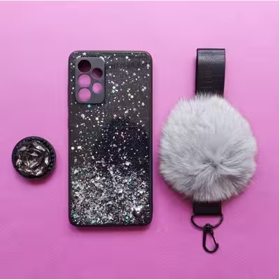 کاور طرح ستاره کد 01 مناسب برای گوشی موبایل سامسونگ galaxy A13 4g به همراه بند و پایه نگهدارنده