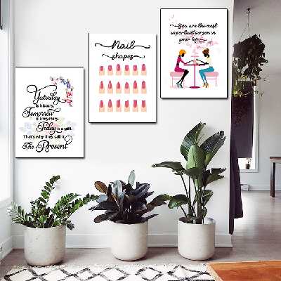 تابلو شاسی دکوراتیو سالن کاشت ناخن کد 02 مجموعه 3 عددی