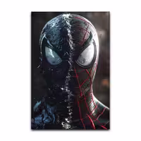 تابلو شاسی گوفی مدل اسپایدرمن مرد عنکبوتی ونوم هیرو مارول طرح Spiderman and Venom کد PATCH55 | دنیای قاب