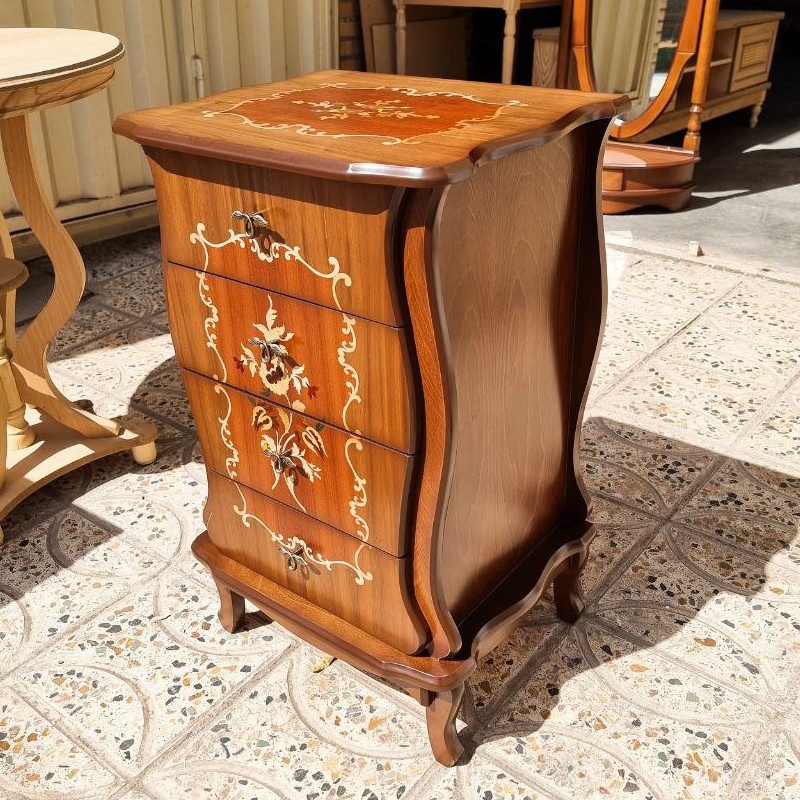 میز آباژور میز تلفن فروش به صورت نقد و اقساط مدل چهار کشو معرق چوب راش گرجستان ضمانت 36 ماهه بسیار شیک و زیبا