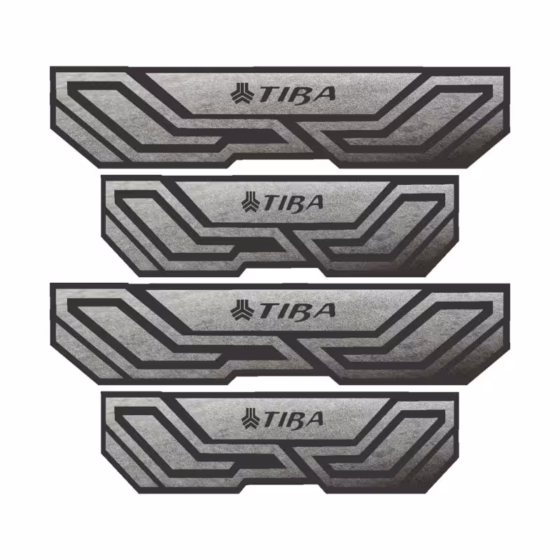 برچسب پارکابی خودرو شیپرس طرح پارکابی چرم کد SP012 مناسب برای تیبا بسته 4 عددی به همراه جاکلیدی