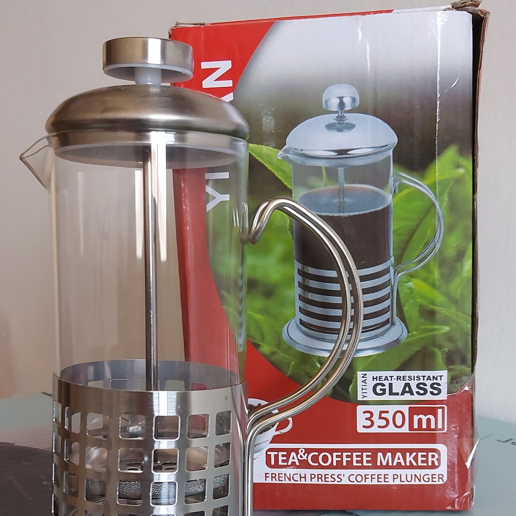 فرنچ پرس 350 میلی لیتر استیل لیوان پیرکس