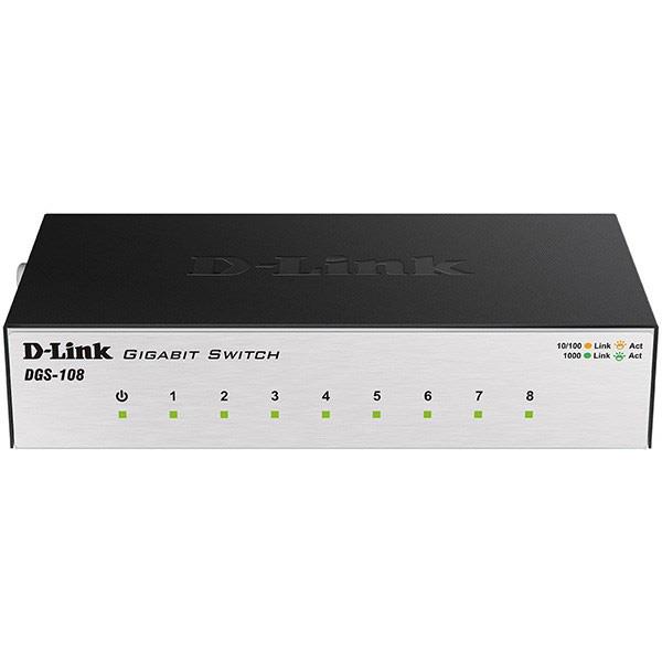 سوئیچ 8 پورت گیگ دی-لینک D-Link DGS-108 - تکنو لینک 148