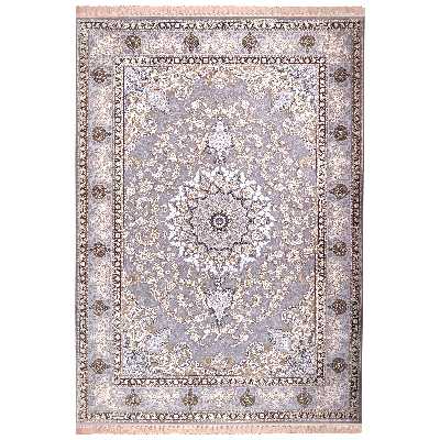 فرش ماشینی زمرد مشهد مدل پرهام زمینه دودی