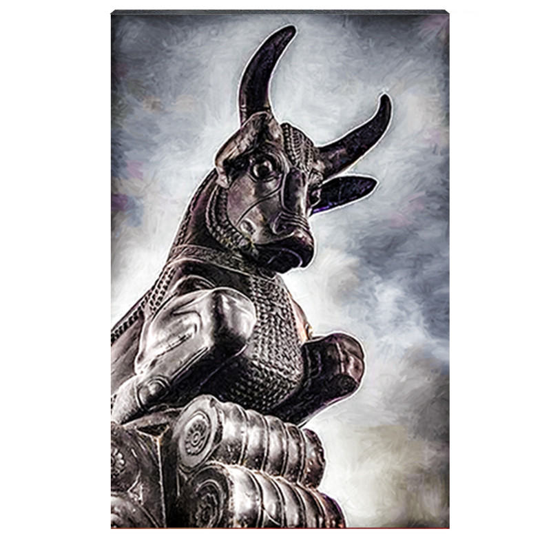 تابلو شاسی طرح گاو سرستون تخت جمشید کد 4G57 | دنیای قاب