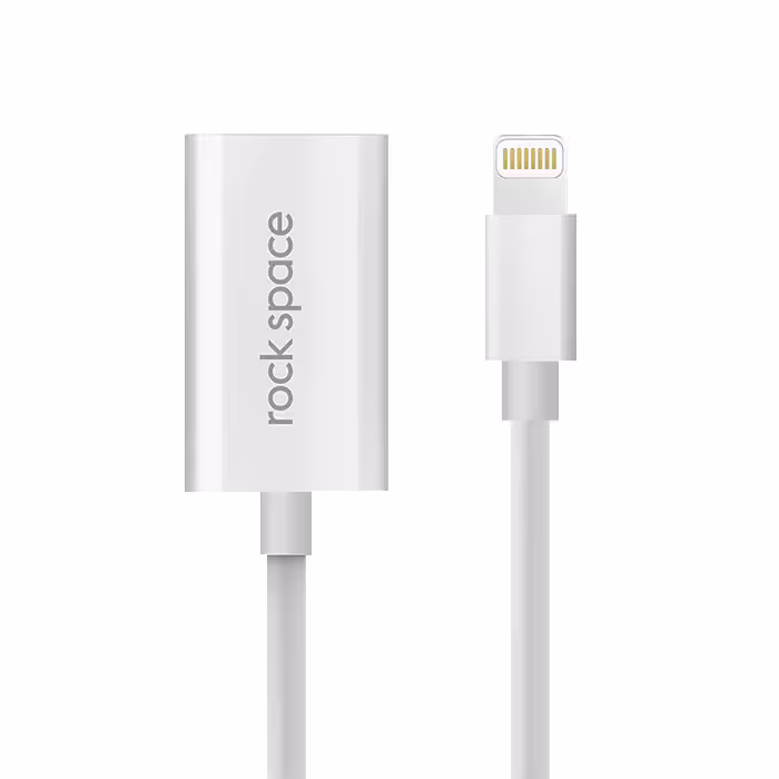 کابل تبدیل لایتنینگ به Audio راک اسپیس مدل RCB0561