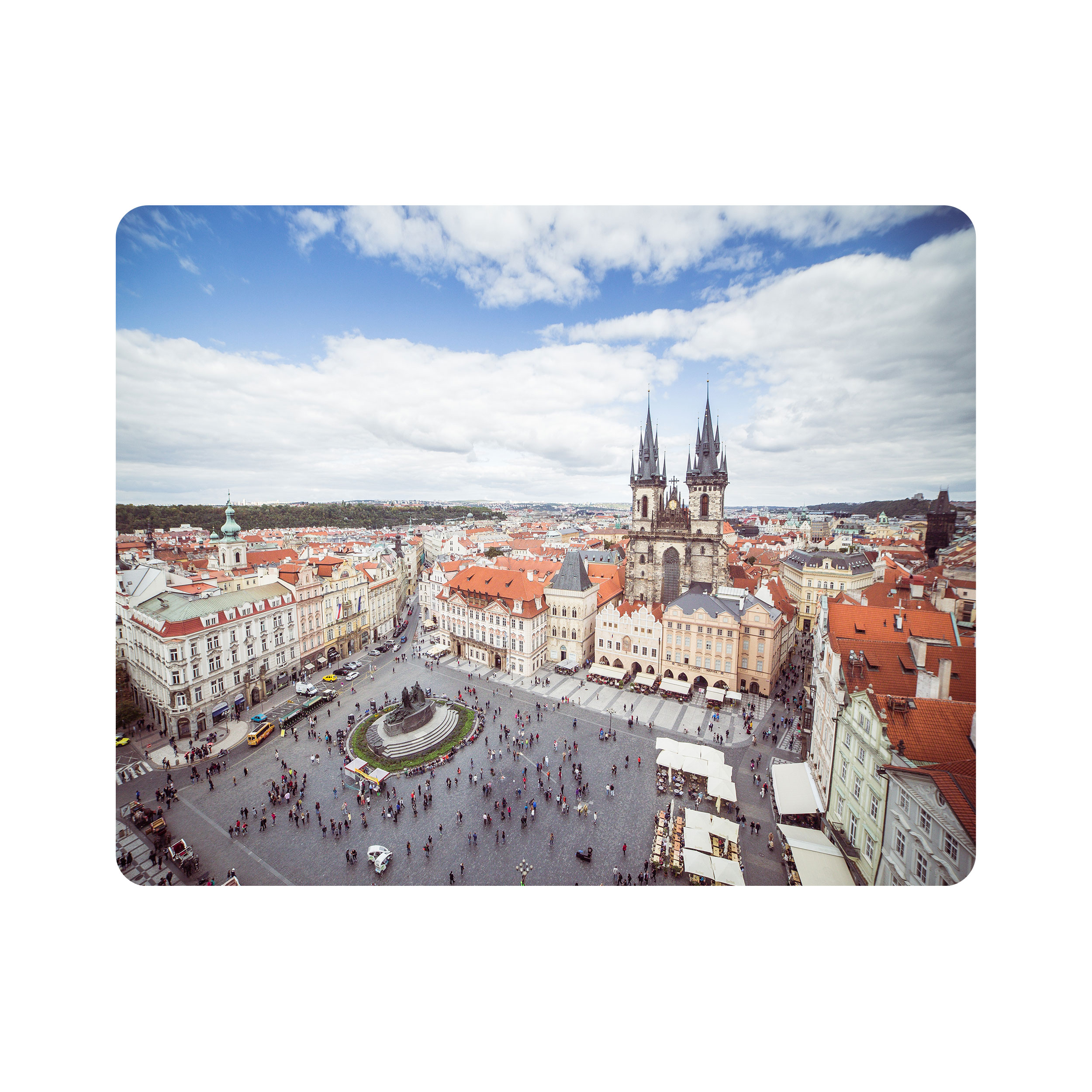 ماوس پد اطلس آبی طرح میدان اصلی پراگ جمهوری چک مدل T1834