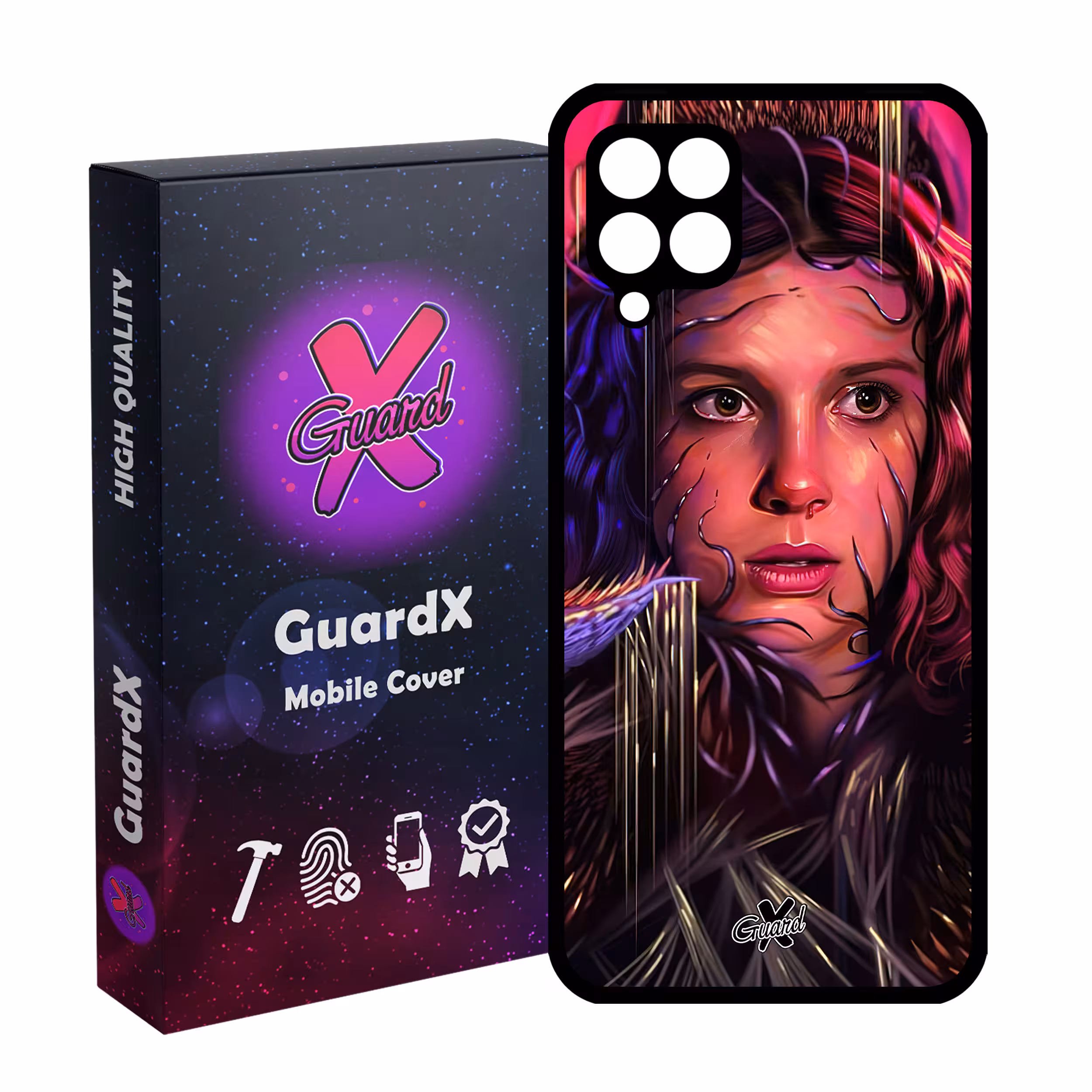 کاور گارد ایکس طرح Stranger Things مدل Glass10462 مناسب برای گوشی موبایل سامسونگ Galaxy A12/M12/F12