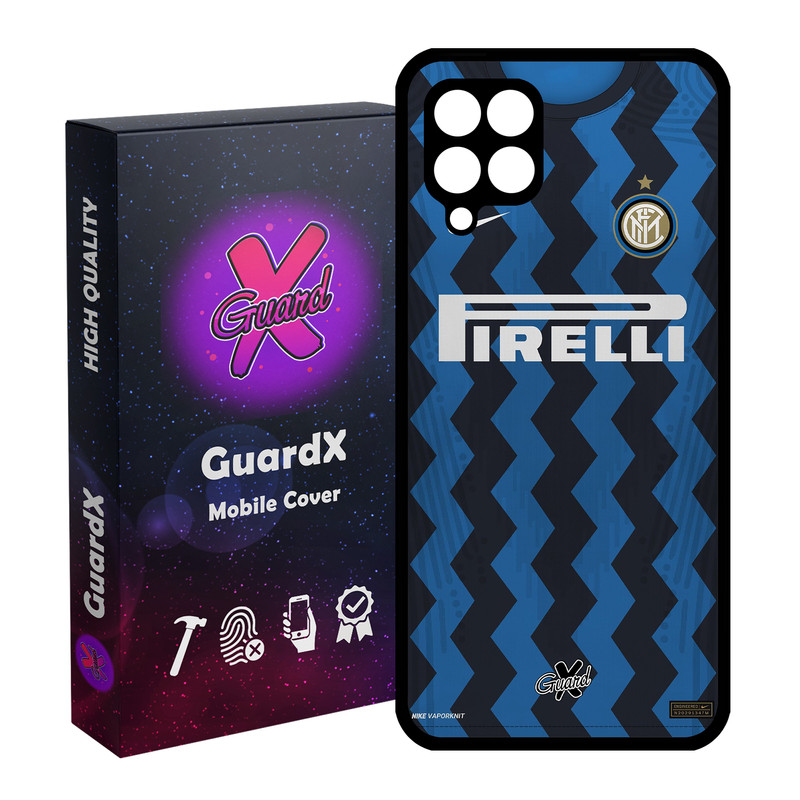 کاور گارد ایکس طرح اینتر میلان مدل Glass10236 مناسب برای گوشی موبایل سامسونگ Galaxy A12