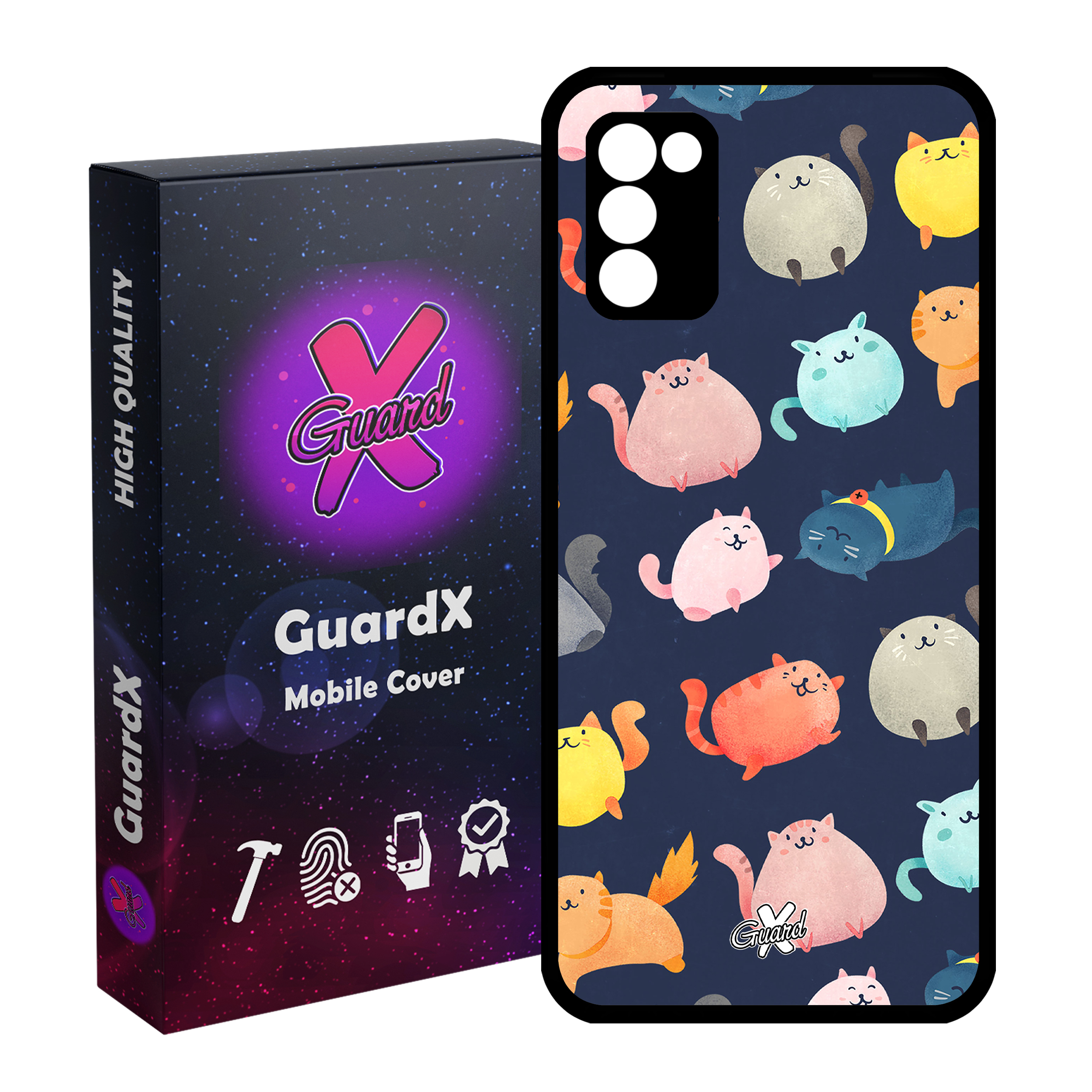 کاور گارد ایکس طرح Cats مدل Glass10173 مناسب برای گوشی موبایل سامسونگ Galaxy A03s