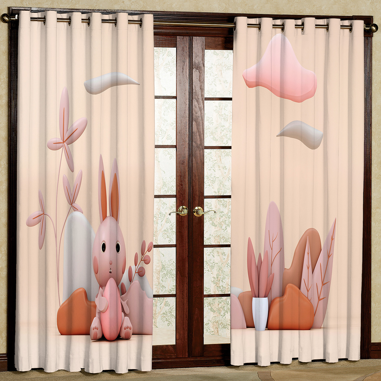 پرده مدل خرگوش مخمل پانچی کد 2309 سایز 200x140 سانتی متر