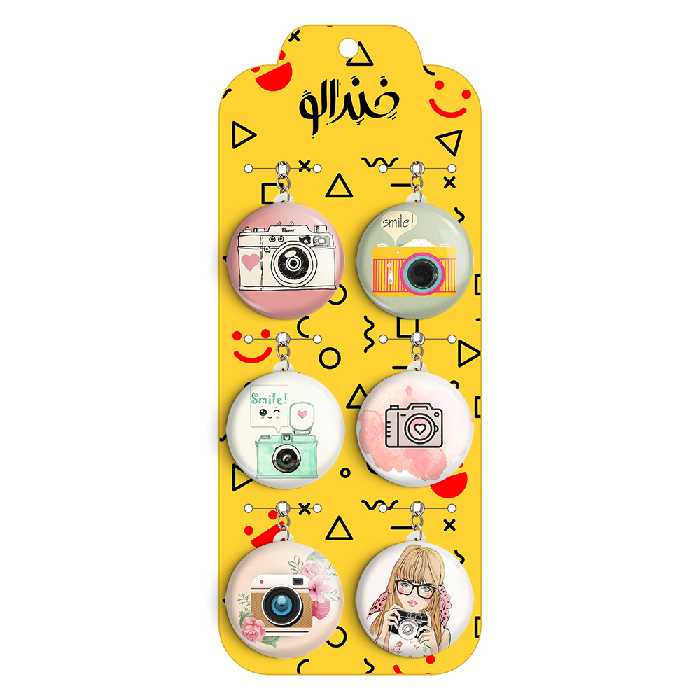 جاکلیدی خندالو طرح دوربین کد 65A مجموعه 6 عددی