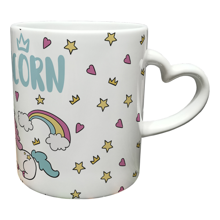 ماگ مدل دسته قلبی طرح یونیکورن کد 9