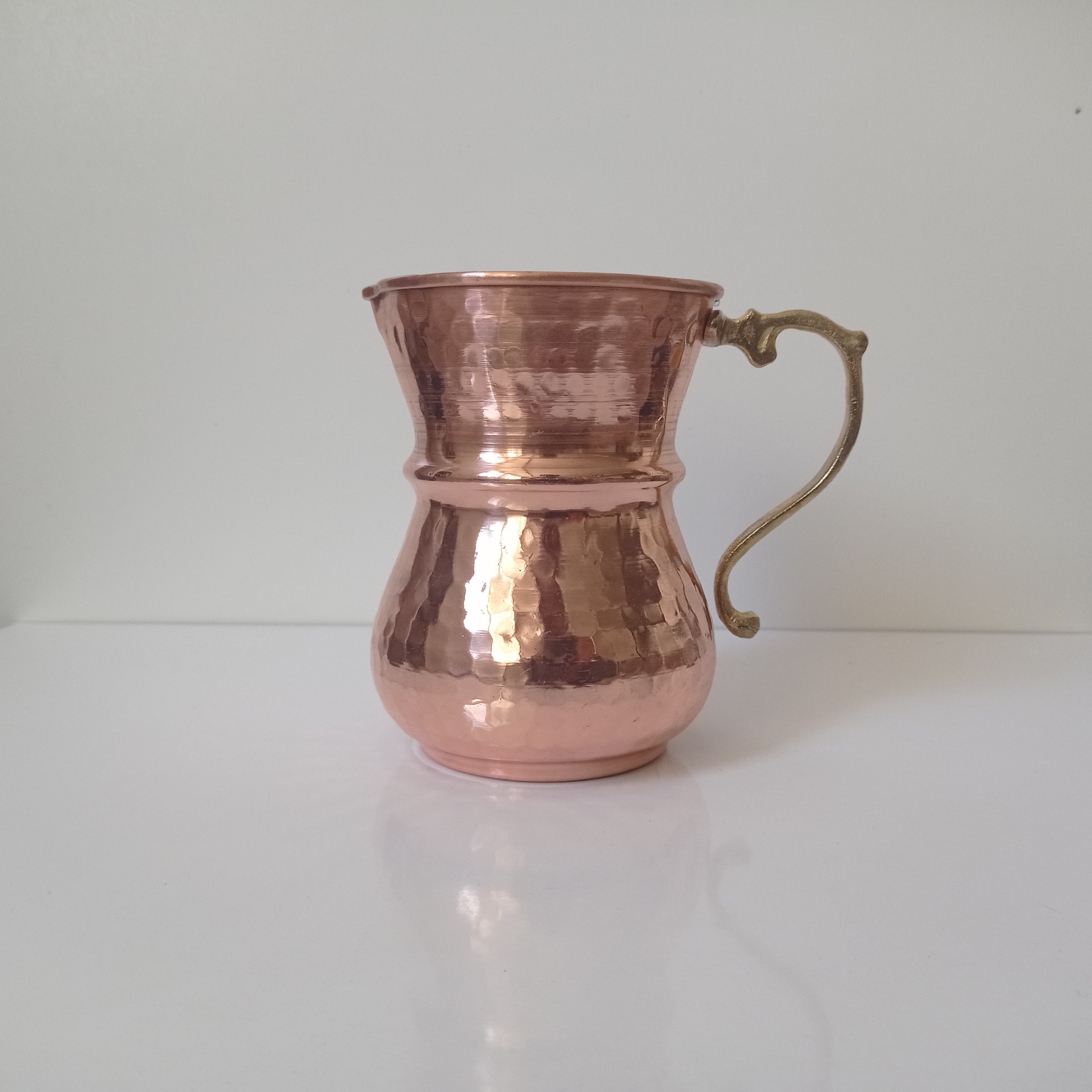 پارچ شکمی مسی دسته برنجی نانو شده تک نفره اشراق