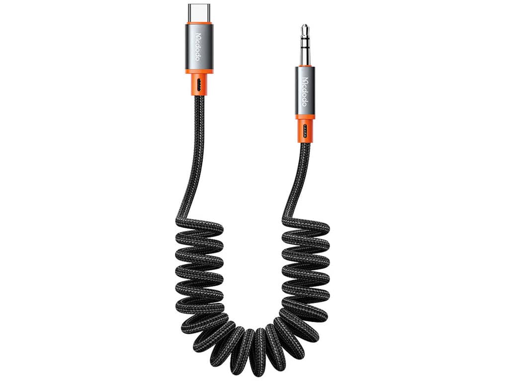 کابل تبدیل تایپ‌سی به جک 3٫5 میلی‌متری صدا مک دودو Mcdodo CA-0900 Castle Series Type-C to DC3.5 Male Coil Cable