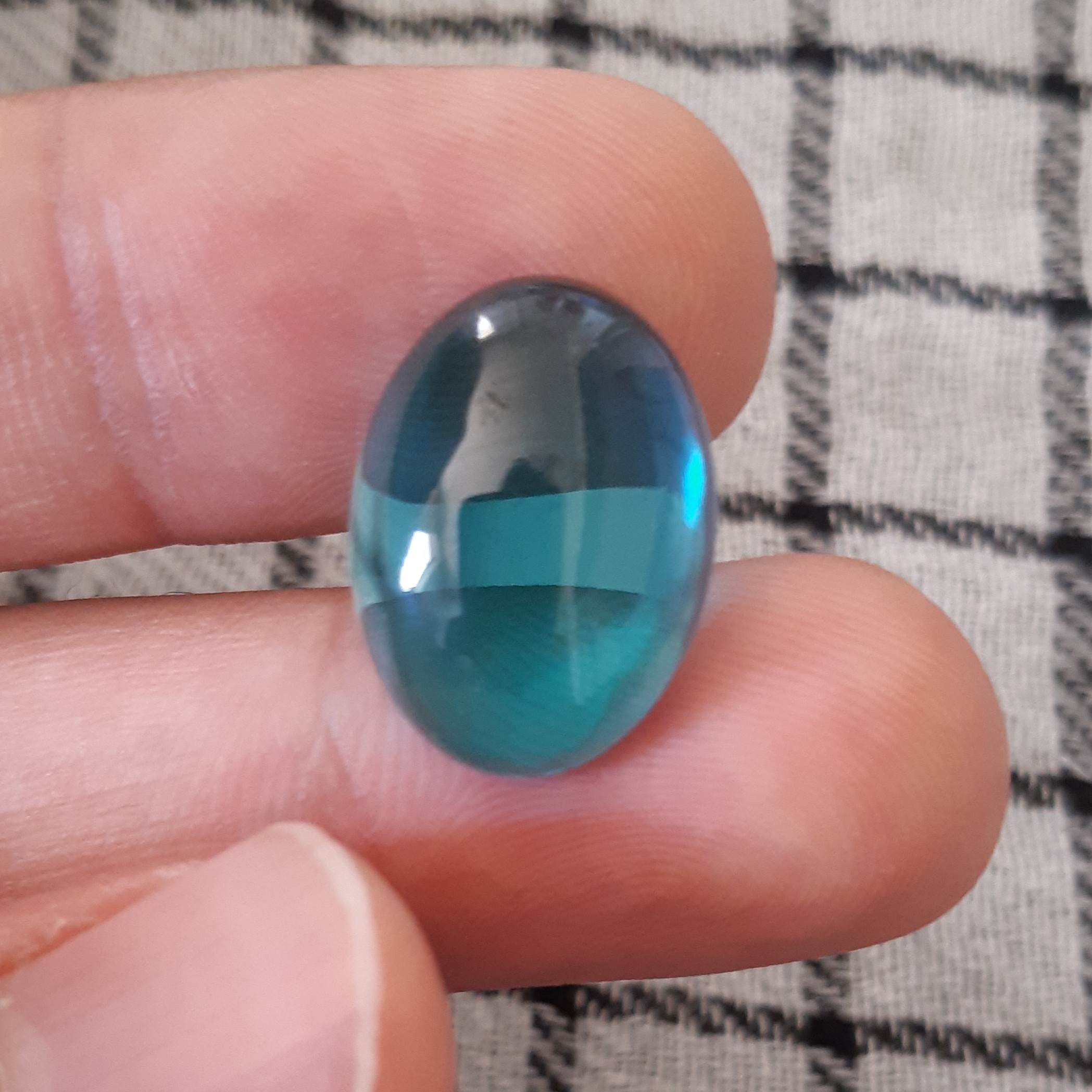 نگین لعل سنتاتیک دامله آبی اطلسی خوشرنگ درشت