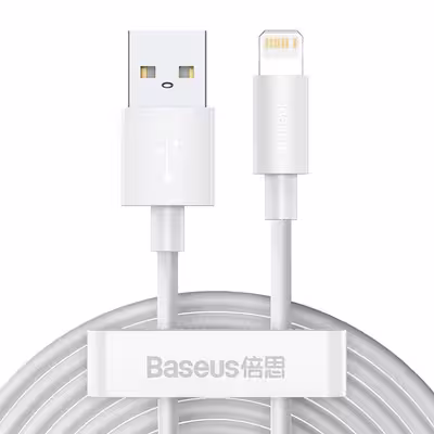 کابل USB به لایتنینگ باسئوس مدل TZCALZJ-02 طول 1.5 متر مجموعه 2 عددی