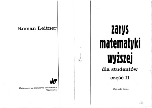 خرید و دانلود نسخه کامل کتاب Zarys matematyki wyższej dla inżynierów 2