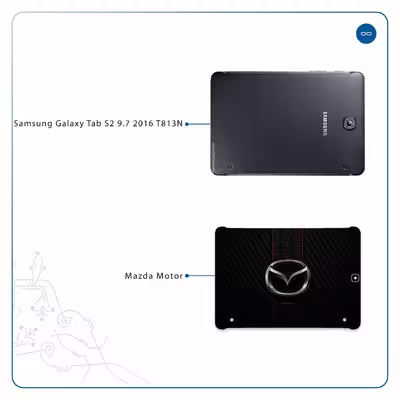 برچسب پوششی ماهوت مدل Mazda Motor مناسب برای تبلت سامسونگ Galaxy Tab S2 9.7 2016 T813N