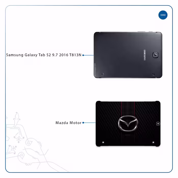 برچسب پوششی ماهوت مدل Mazda Motor مناسب برای تبلت سامسونگ Galaxy Tab S2 9.7 2016 T813N
