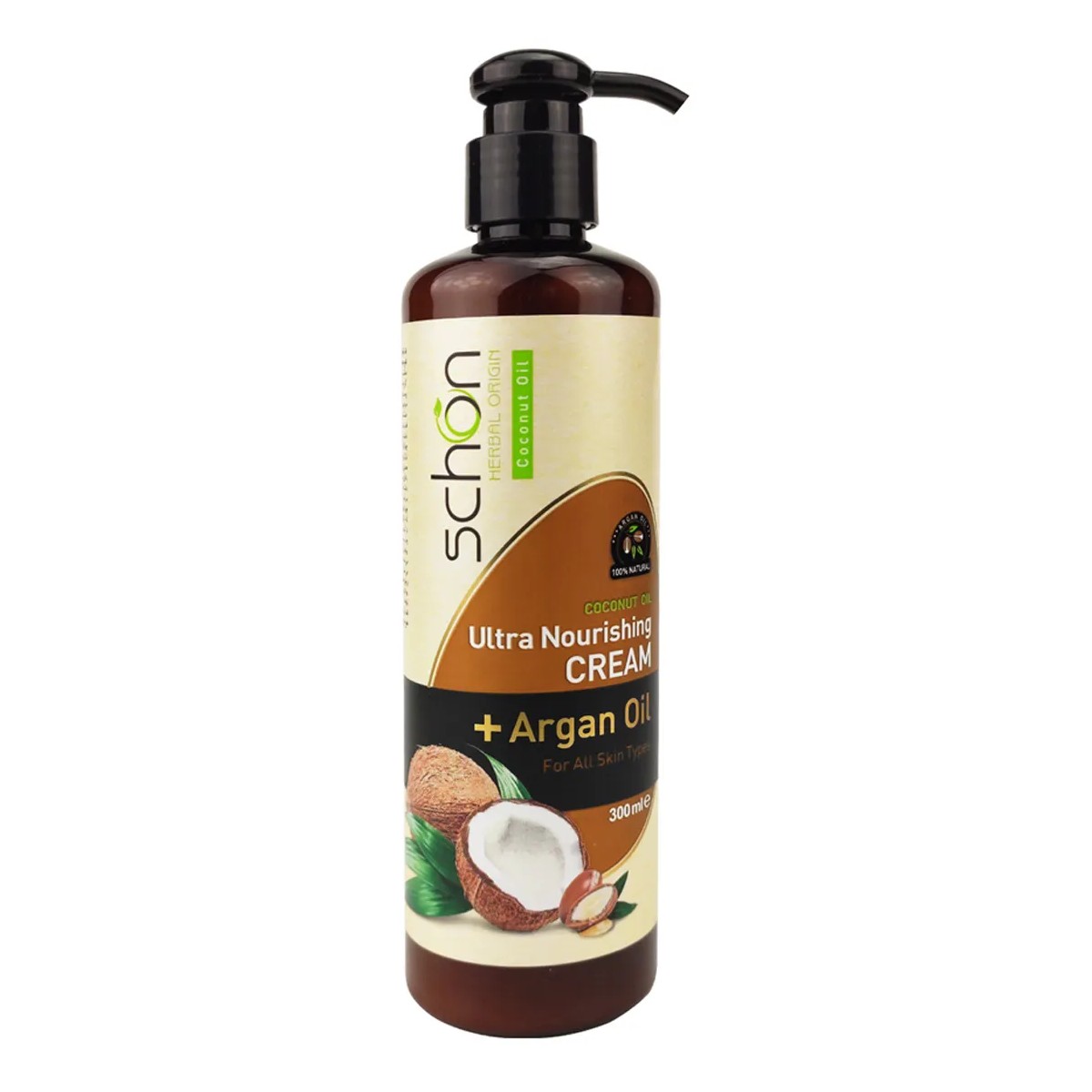 کرم مرطوب کننده شون نارگیل پمپی مناسب انواع پوست  300میل