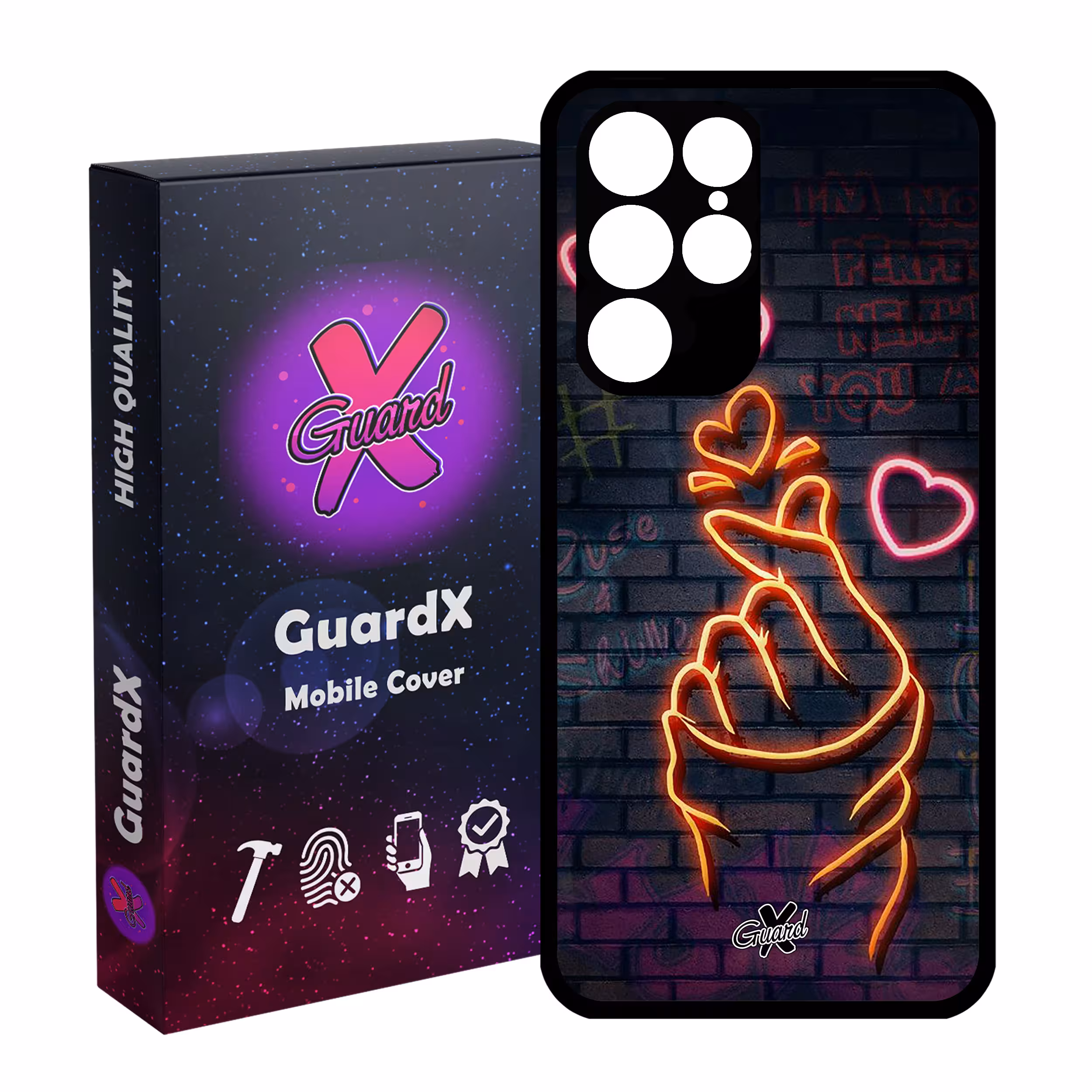 کاور گارد ایکس طرح Love مدل Glass10022 مناسب برای گوشی موبایل سامسونگ Galaxy S22 Ultra