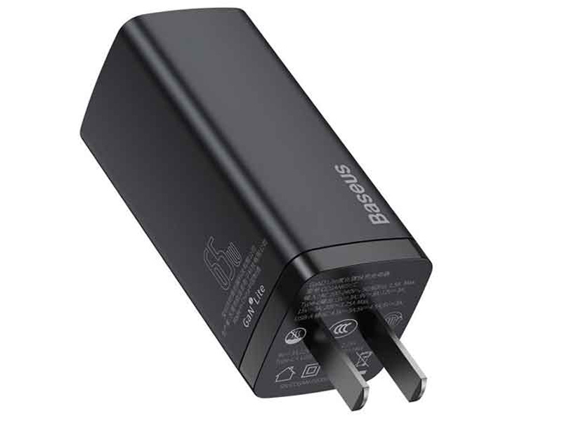 شارژر دیواری فست شارژ دو پورت تایپ سی 65 وات بیسوس Baseus GaN2 Lite US adapter CCGAN2L-F01