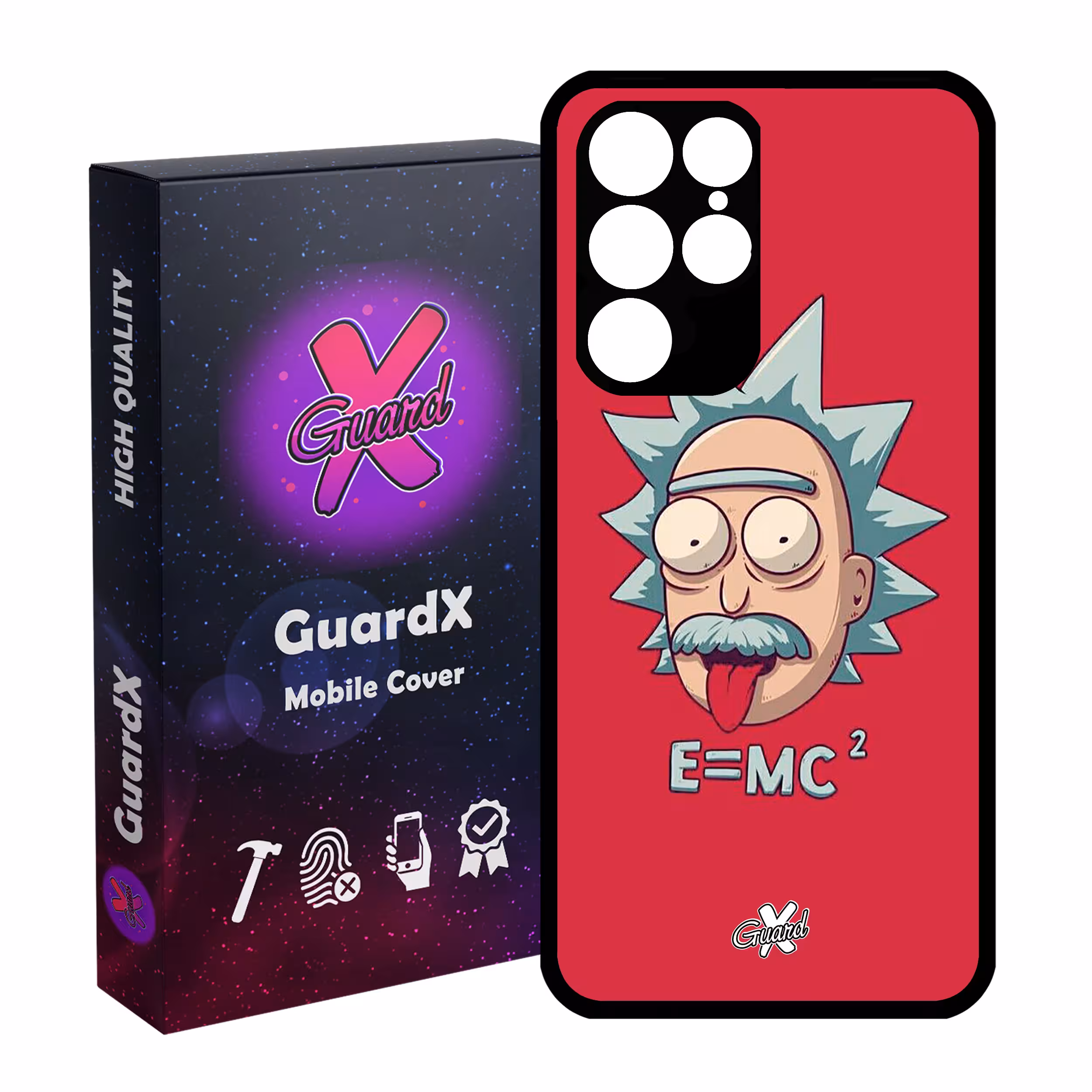 کاور گارد ایکس طرح Rick and Morty مدل Glass10046 مناسب برای گوشی موبایل سامسونگ Galaxy S22 Ultra