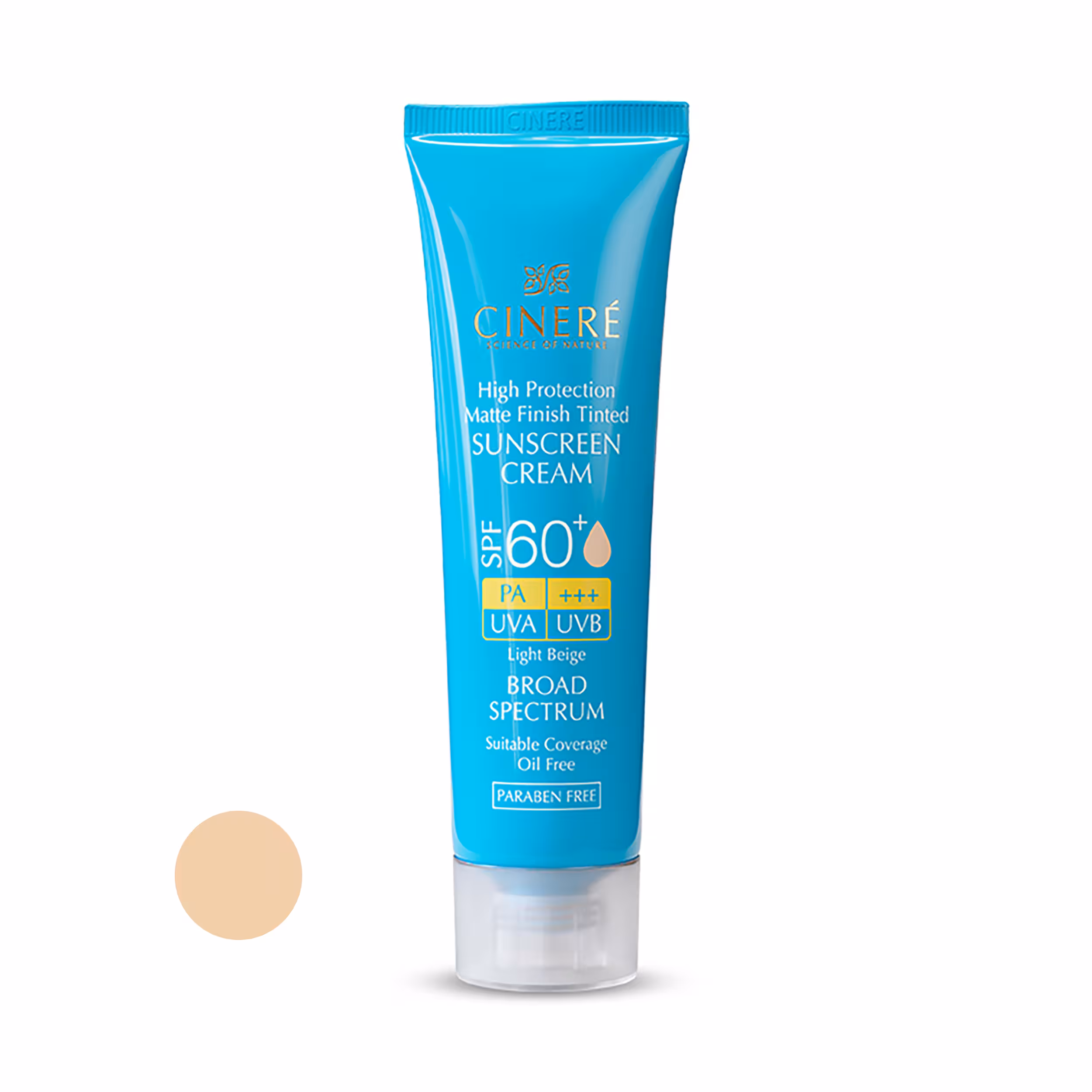 کرم ضد آفتاب رنگی سینره  SPF60 مدل 8411 مناسب پوست های چرب حجم 50 میلی لیتر