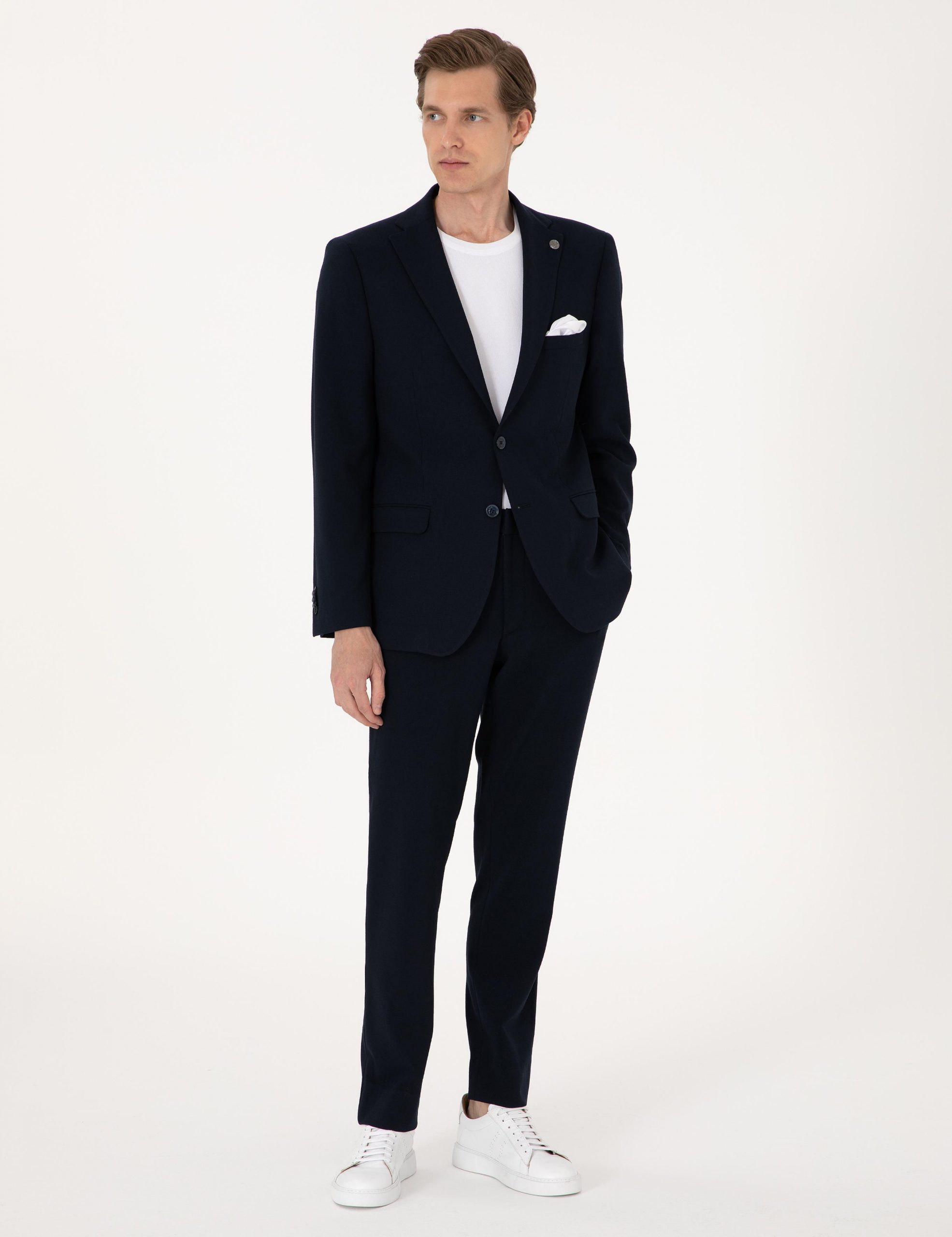 کت و شلوار مردانه سرمه ای پیرکاردین - فروشگاه لباس شهرمون