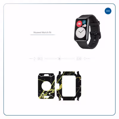 برچسب ماهوت طرح Graphite Gold Marble مناسب برای ساعت هوشمند هوآوی Watch Fit