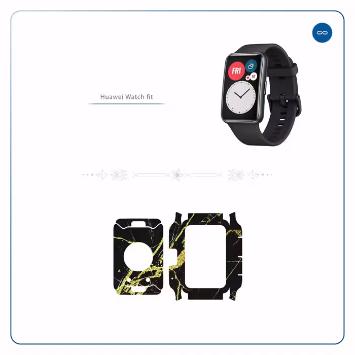 برچسب ماهوت طرح Graphite Gold Marble مناسب برای ساعت هوشمند هوآوی Watch Fit