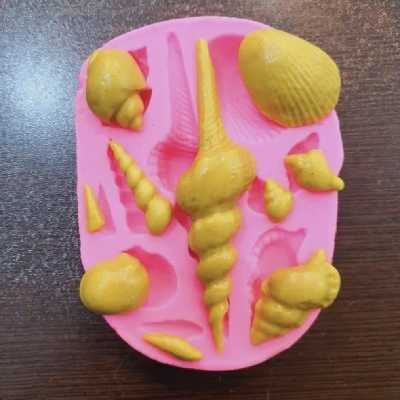 قالب شکلات مدل مولد فوندانت طرح صدف و اسب دریایی مجموعه 2 عددی