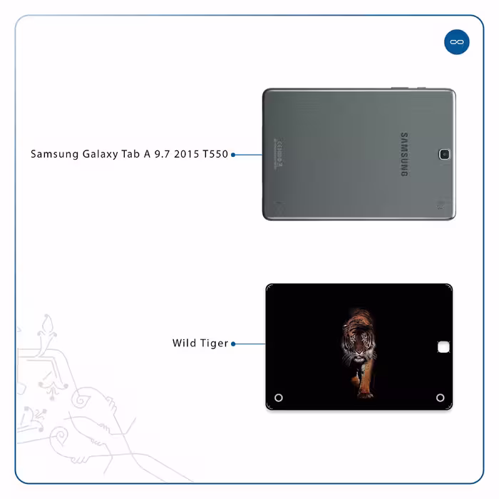 برچسب پوششی ماهوت مدل Wild Tiger مناسب برای تبلت سامسونگ Galaxy Tab A 9.7 2015 T550