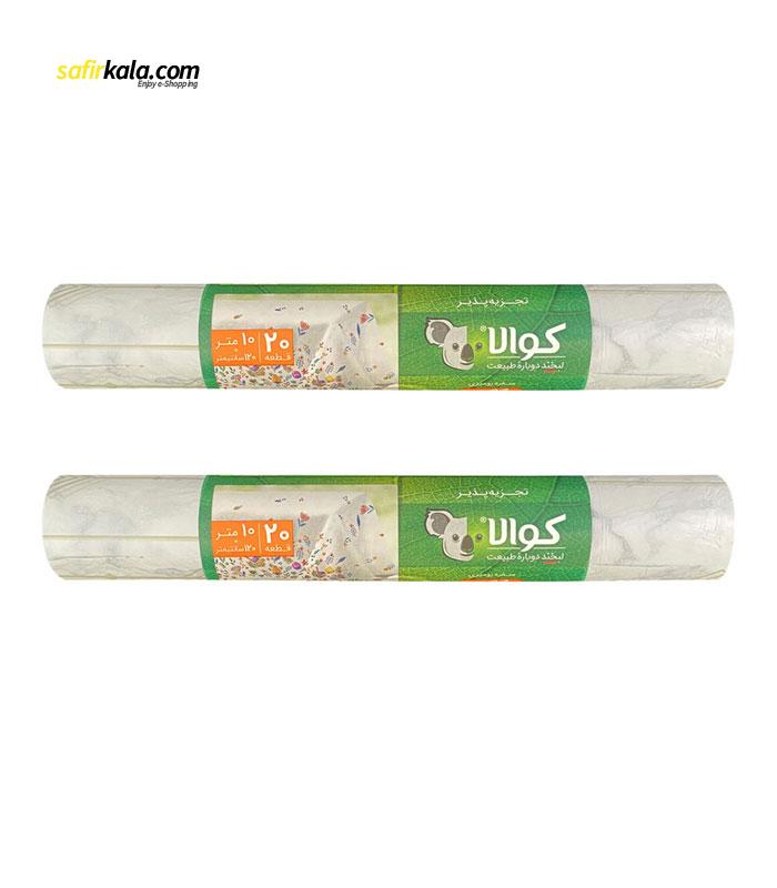 سفره یکبار مصرف کوالا مدل silk طرح سنگ رول 10 متری بسته 2 عددی