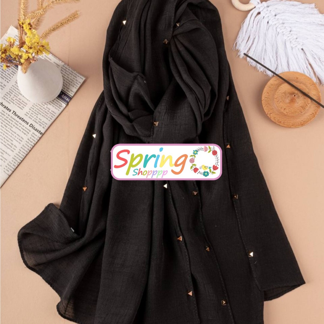 شال نگین دار مشکی