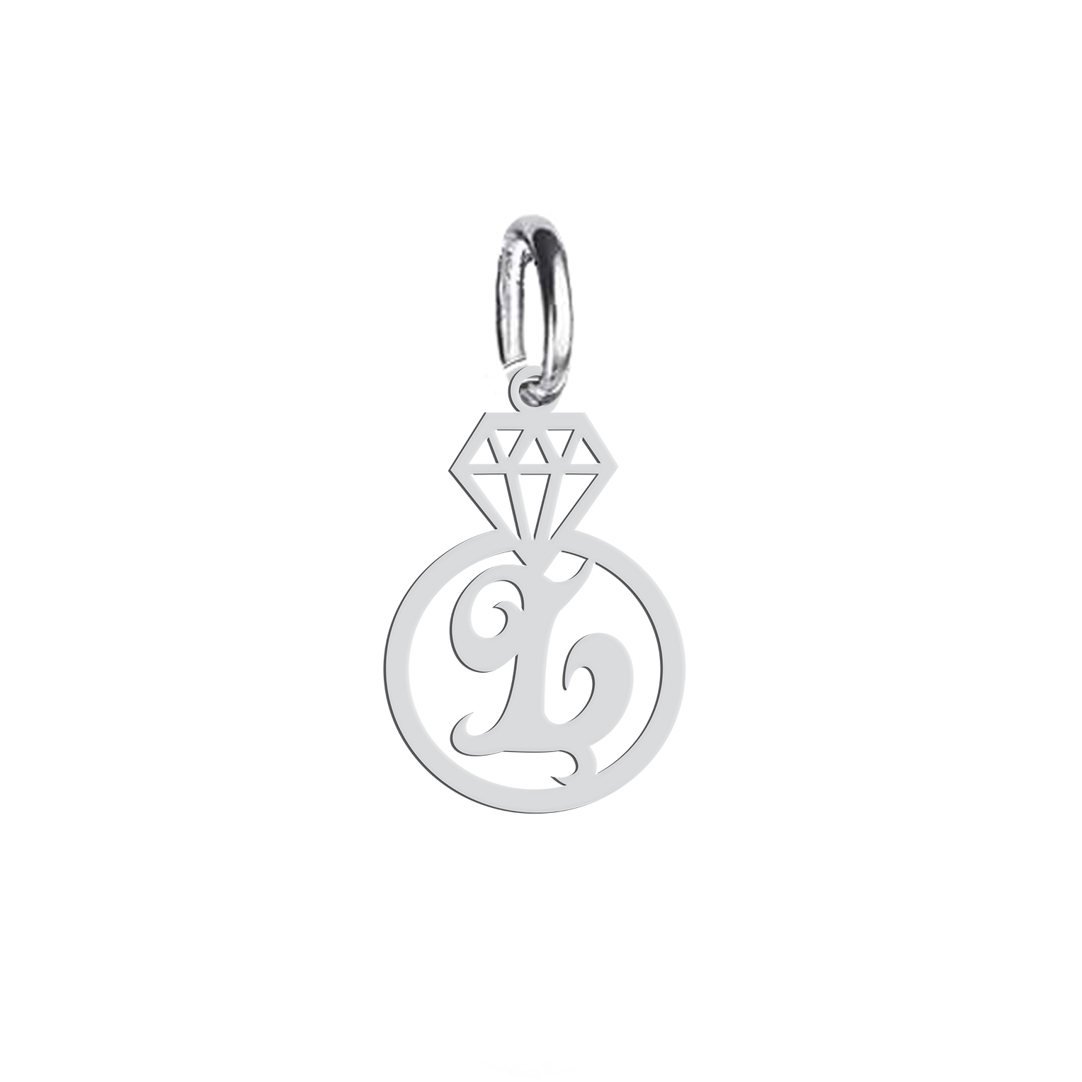 آویز گردنبند هایکا مدل الماس و حرف L کد ha 846