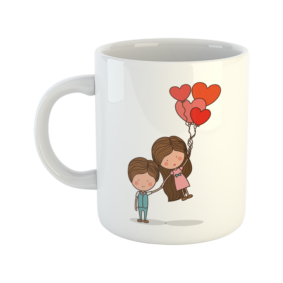 ماگ طرح دختر پسر عاشق بادکنک به دست کد 3