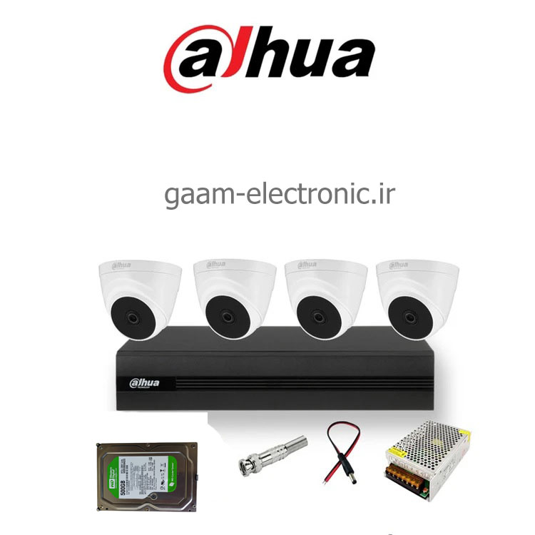 پکیج کامل4دوربین داهوا مدلT1A21Pبه همراه هارد