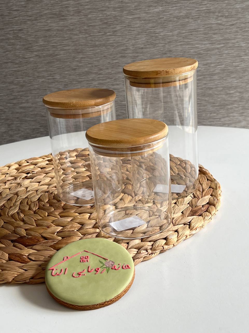 بانکه پیرکس گرد درب بامبو- قطر 8.5 سانت