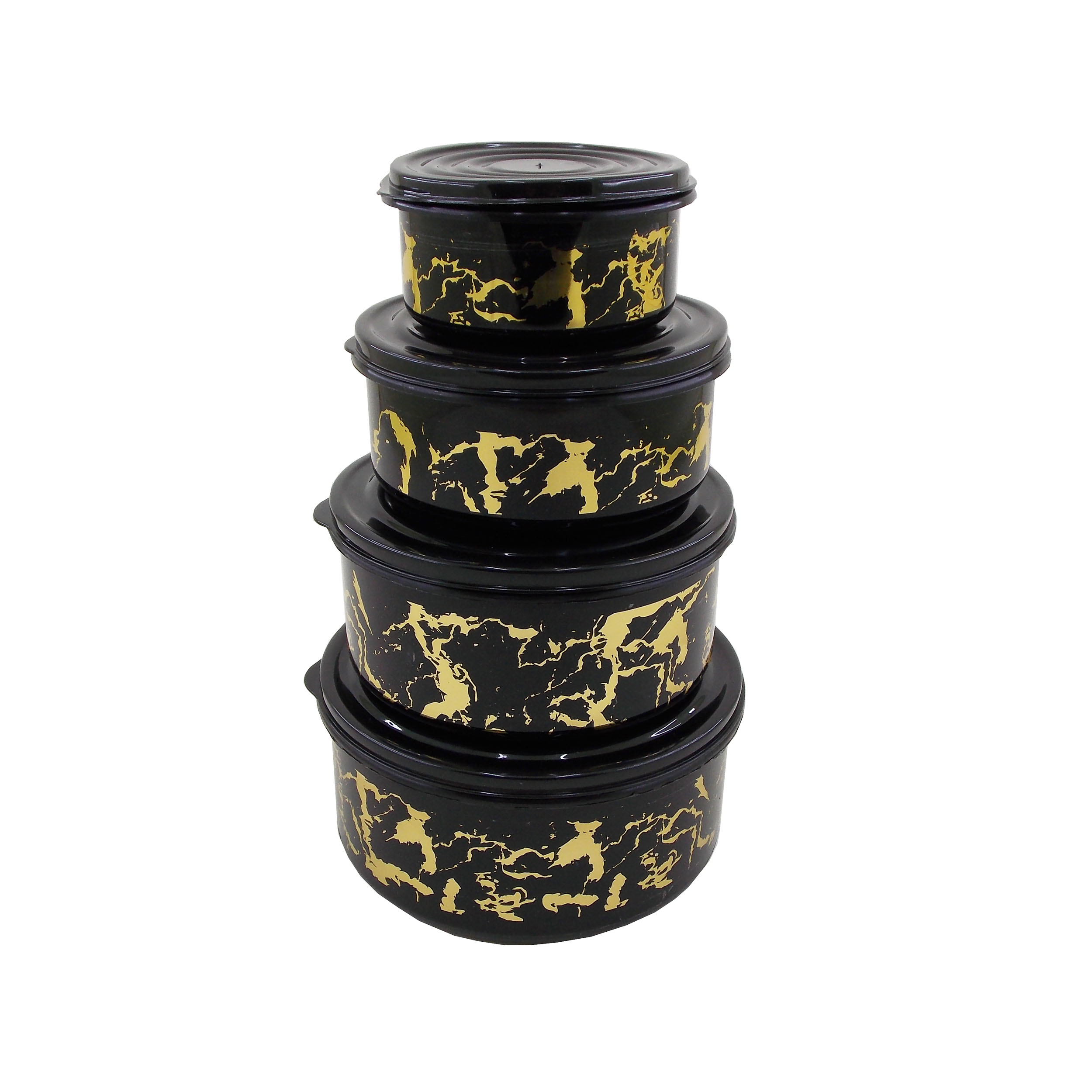 ظرف نگهدارنده مدل گرد طرح ماربل کد 02 مجموعه 4 عددی