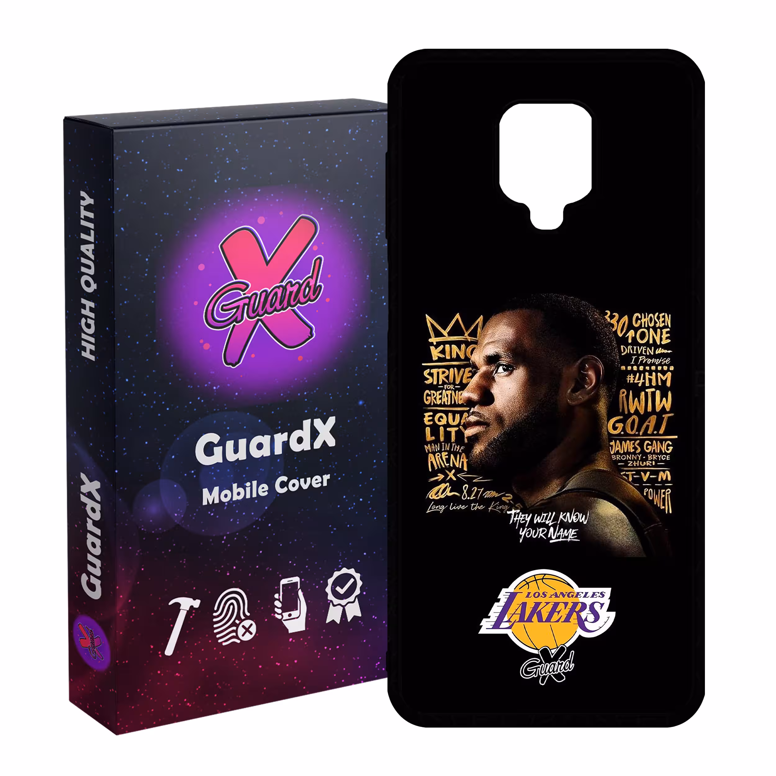 کاور گارد ایکس طرح Lebron James مدل Glass10120 مناسب برای گوشی موبایل شیائومی Redmi Note 9S / Note 9 Pro / Note 9 Pro Max