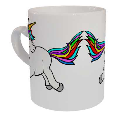 ماگ مدل دسته قلبی طرح یونیکورن کد 43