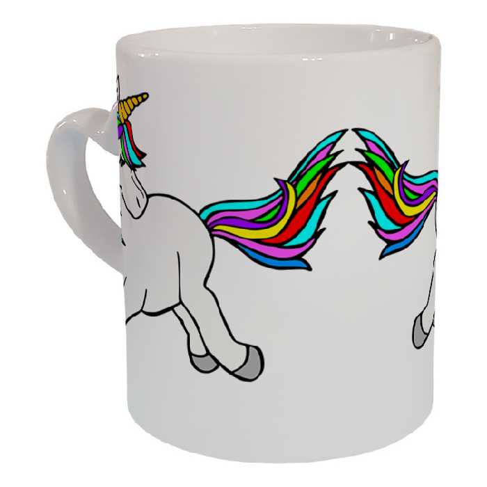 ماگ مدل دسته قلبی طرح یونیکورن کد 43