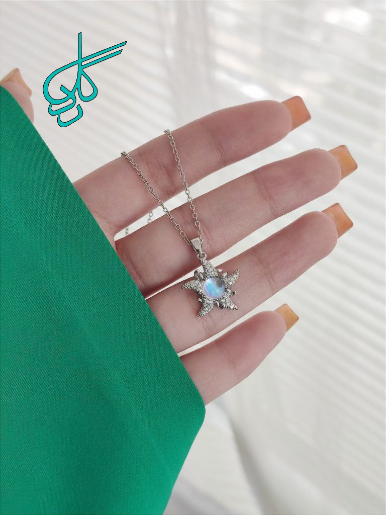 خرید گردنبند استیل ستاره ای جدید رنگ ثابت با کیفیت کد 1515604 - ردگل