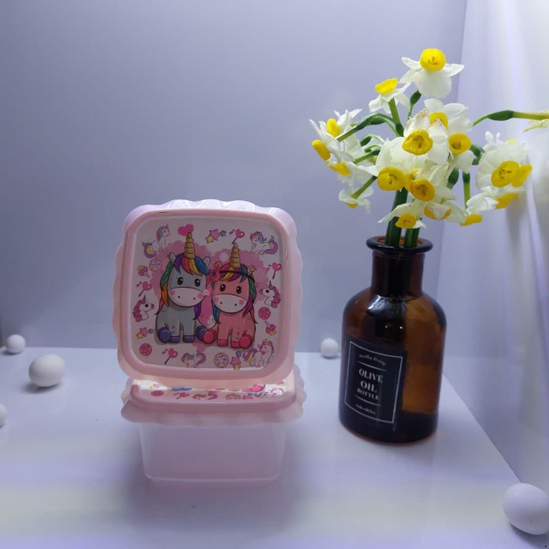 ظرف دربدار یونیکورن دوتایی چاپدار