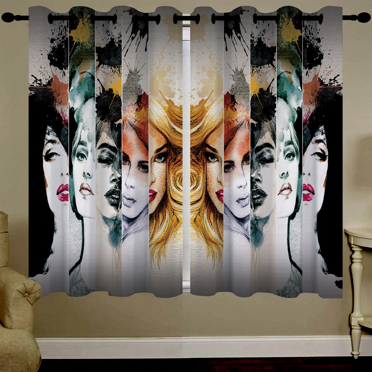 پرده مخمل رنس مدل C34-50028  ارتفاع 190 سانتی متر