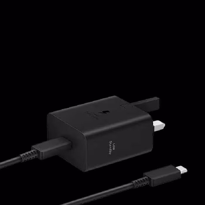 شارژر دیواری سامسونگ 3 پین مدل EP-T4511XBEGGB توان 45 وات با کابل دو سر تایپ سی