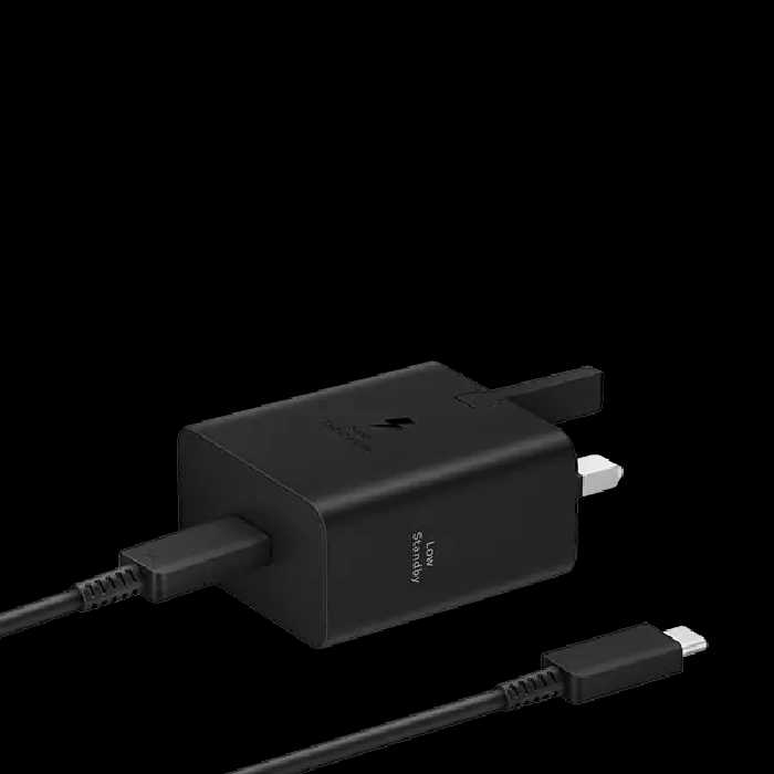 شارژر دیواری سامسونگ 3 پین مدل EP-T4511XBEGGB توان 45 وات با کابل دو سر تایپ سی